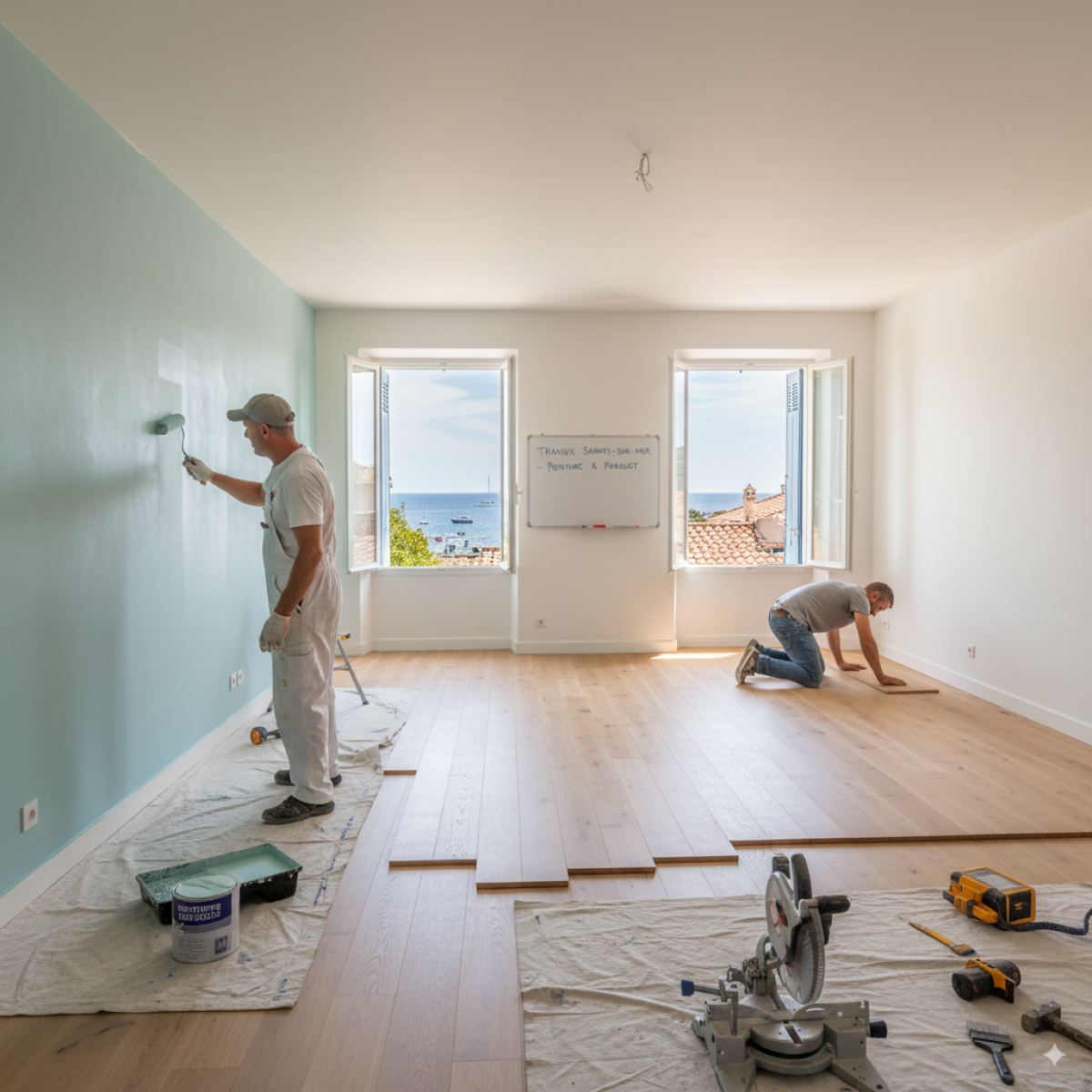 Travaux peinture & pose de parquet à Sanary-sur-Mer : finition haut de gamme, entretien, parquet massif ou stratifié